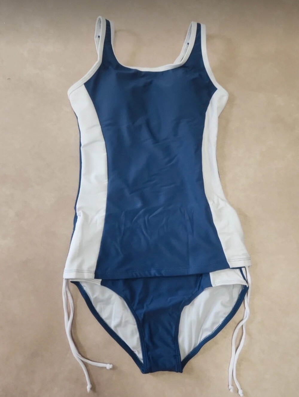 Girls’s Blue & White Tankini Swim Set 11/12 Y